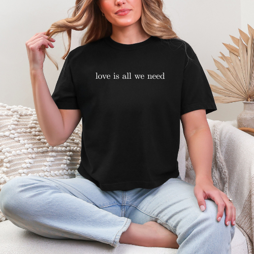 Love is all we need cropped tee