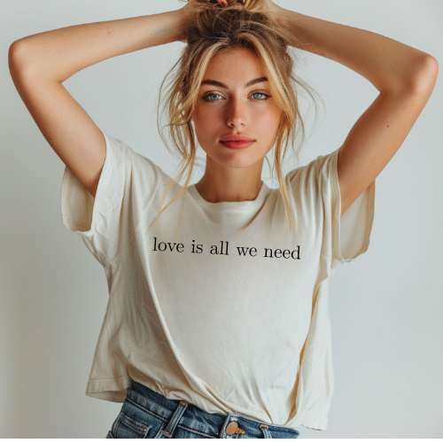 Love is all we need cropped tee